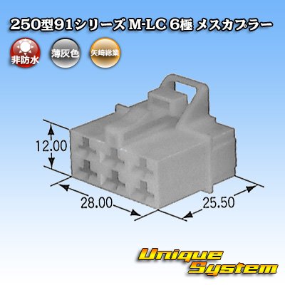 画像1: 矢崎総業 250型91シリーズ M-LCタイプ 非防水 6極 メスカプラー