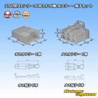 矢崎総業 250型91シリーズ M-LCタイプ 非防水 6極 カプラー・端子セット