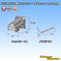 住友電装 025型 NH 非防水 8極 メスカプラー・端子セット タイプ4 灰色