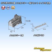 住友電装 025型 NH 非防水 8極 メスカプラー・端子セット タイプ5 青色