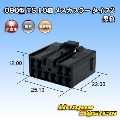 画像1: 住友電装 090型 TS 非防水 10極 メスカプラー タイプ2 黒色