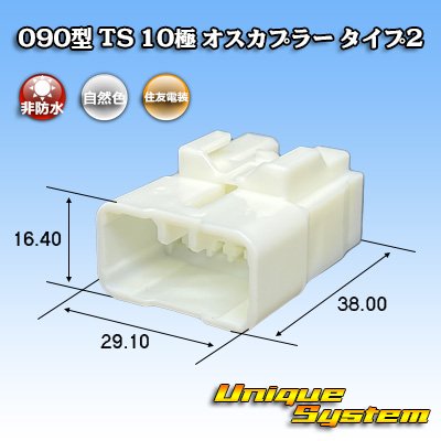 画像1: 住友電装 090型 TS 非防水 10極 オスカプラー タイプ2