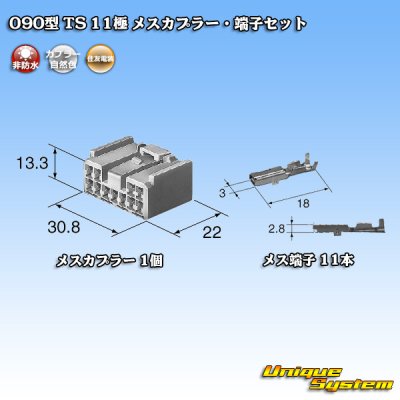 画像1: 住友電装 090型 TS 非防水 11極 メスカプラー・端子セット