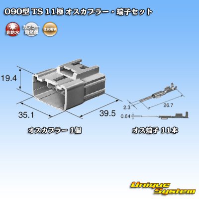 画像1: 住友電装 090型 TS 非防水 11極 オスカプラー・端子セット