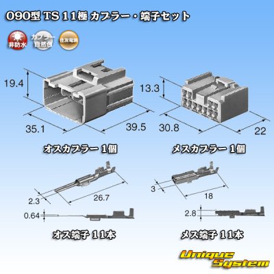 画像1: 住友電装 090型 TS 非防水 11極 カプラー・端子セット