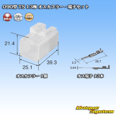 画像1: 住友電装 090型 TS 非防水 13極 オスカプラー・端子セット