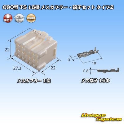 画像1: 住友電装 090型 TS 非防水 16極 メスカプラー・端子セット タイプ2