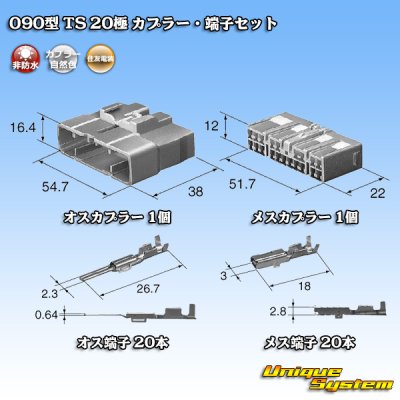 画像1: 住友電装 090型 TS 非防水 20極 カプラー・端子セット