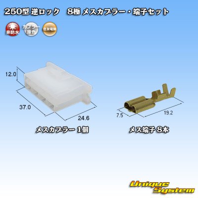 画像1: 住友電装 250型 逆ロック 非防水 8極 メスカプラー・端子セット