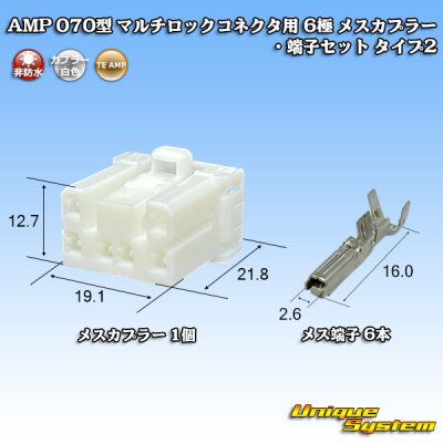 画像1: タイコエレクトロニクス AMP 070型 マルチロックコネクタ用 非防水 6極 メスカプラー・端子セット タイプ2