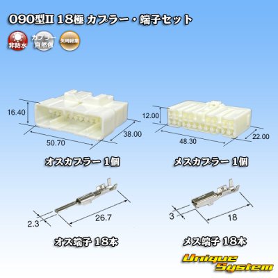 画像1: 矢崎総業 090型II 非防水 18極 カプラー・端子セット