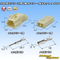 矢崎総業 090型II 非防水 2極 カプラー・端子セット タイプ6