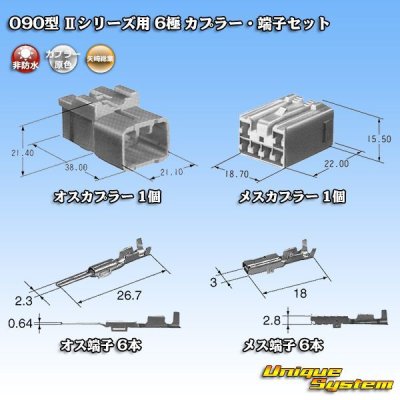 画像5: 矢崎総業 090型II 非防水 6極 カプラー・端子セット タイプ1