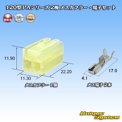 画像1: 矢崎総業 120型 PAシリーズ 非防水 2極 メスカプラー・端子セット