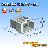 矢崎総業 250型 CN(A) 非防水 4極 オスカプラー 青色