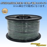 画像: 住友電装 AVSS 0.5SQ 切り売り 1M 黒/若葉 ストライプ