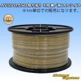 画像: 住友電装 AVSS 0.5SQ 切り売り 1M 黄/灰 ストライプ