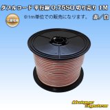 画像: 北越電線/田中電線 ダブルコード 平行線 0.75SQ 切り売り 1M 赤/白 ストライプ (メーカーはこちら指定、選択不可)