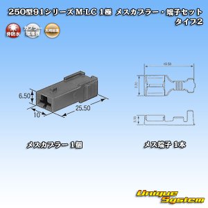 画像: 矢崎総業 250型91シリーズ M-LCタイプ 非防水 1極 メスカプラー・端子セット タイプ2