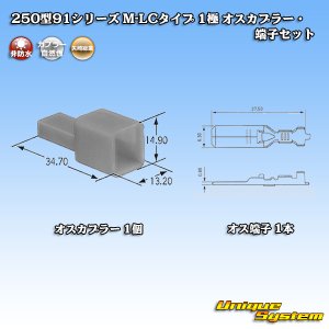 画像: 矢崎総業 250型91シリーズ M-LCタイプ 非防水 1極 オスカプラー・端子セット タイプ1