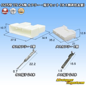 画像: 住友電装 025型 TS 非防水 24極 カプラー・端子セット (オス側非住友製)