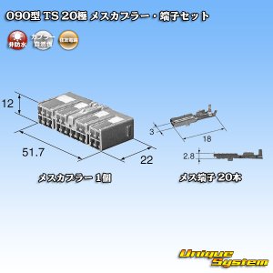 画像: 住友電装 090型 TS 非防水 20極 メスカプラー・端子セット