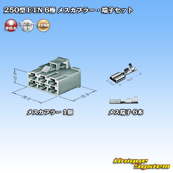 画像4: 住友電装 250型 ETN 非防水 6極 メスカプラー・端子セット (4)