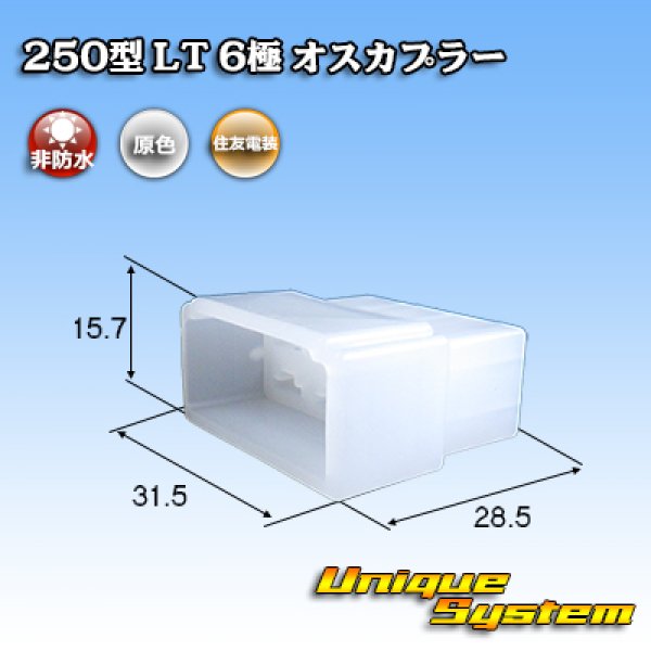 画像1: 住友電装 250型 LT 非防水 6極 オスカプラー (1)