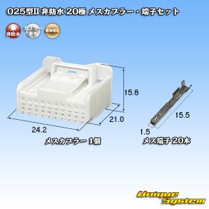 画像: 東海理化 025型II 非防水 20極 メスカプラー・端子セット