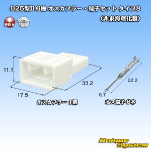 画像: 025型II 非防水 6極 オスカプラー・端子セット タイプ8 (非東海理化製)