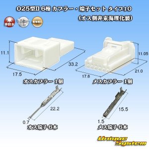 画像: 東海理化 025型II 非防水 6極 カプラー・端子セット タイプ10 (オス側非東海理化製)