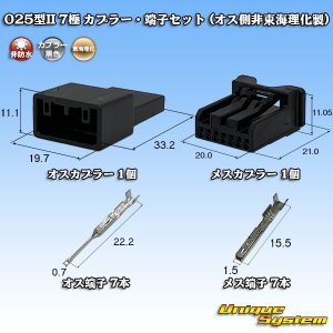 画像: 東海理化 025型II 非防水 7極 カプラー・端子セット (オス側非東海理化製)