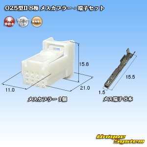 画像: 東海理化 025型II 非防水 8極 メスカプラー・端子セット