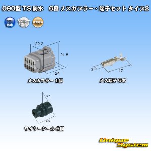 画像: 住友電装 090型 TS 防水 6極 メスカプラー・端子セット タイプ2