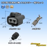 画像: 住友電装 187型 TS 防水 2極 メスカプラー・端子セット 灰色