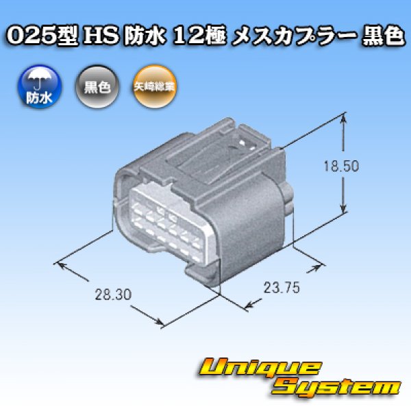 画像4: 矢崎総業 025型 HS 防水 12極 メスカプラー 黒色 (4)