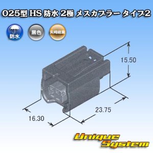 画像: 矢崎総業 025型 HS 防水 2極 メスカプラー タイプ2