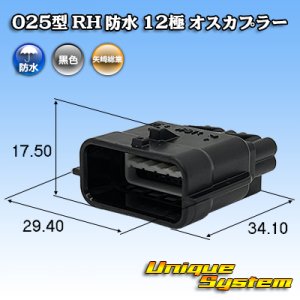 画像: 矢崎総業 025型 RH 防水 12極 オスカプラー