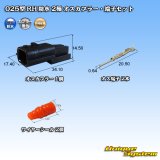 画像: 矢崎総業 025型 RH 防水 2極 オスカプラー・端子セット タイプ1 黒色