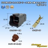 画像: 矢崎総業 250型 58コネクタ Xタイプ 防水 4極 オスカプラー・端子セット ホルダ付属