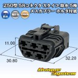 画像: 矢崎総業 250型 58コネクタ Xタイプ 防水 5極 メスカプラー ホルダ付属