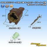 画像: 矢崎総業 060型 62コネクタ Zタイプ 防水 2極 オスカプラー リテーナー付属・端子セット タイプ2 茶色