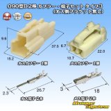 画像: 矢崎総業 090型II 非防水 2極 カプラー・端子セット タイプ3 (オス側ブラケット無し)